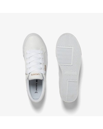 DEPORTIVO WOMENS LACOSTE ZIANE PLATFORM LEATHER SNEAKERS WHITE / WHITE