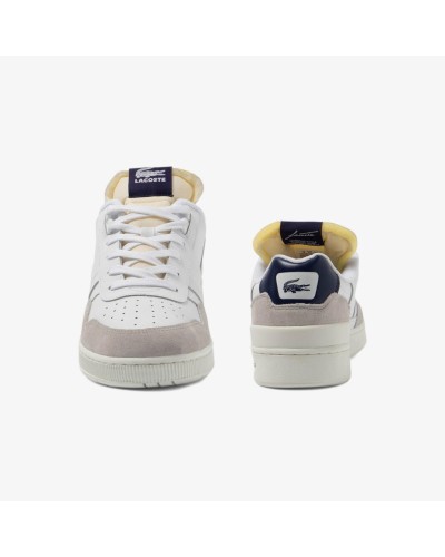 DEPORTIVO MENS LACOSTE T-CLIP LEATHER COLOR BLOCK SNEAKERS WHITE / NAVY