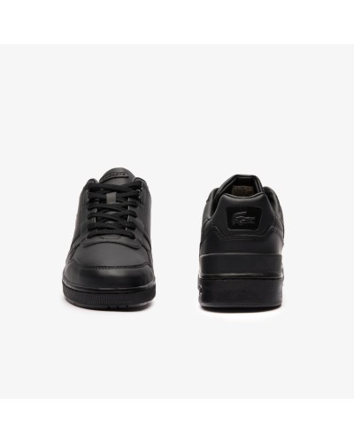 DEPORTIVO MENS LACOSTE T-CLIP LEATHER HEEL POP SNEAKERS BLACK / BLACK