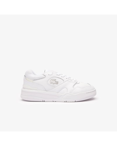 DEPORTIVO WOMENS LACOSTE LINESHOT LEATHER TONAL SNEAKERS WHITE / WHITE