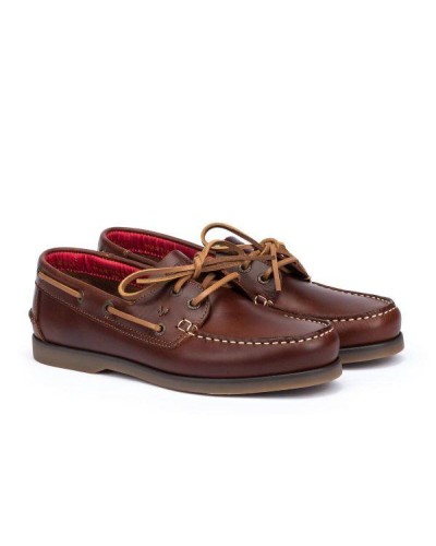 ZAPATO NAUTICO HANS COGNAC CORTE 100% PIEL VACUNO FORRO INTERIOR 100% PIEL SUELA 100% SINTÉTICA CIERRE CORDONES