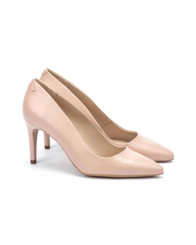 ZAPATO SALON PIEL TACON ALTO THELMA NUDE