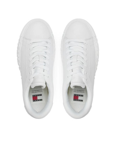 DEPORTIVO TOMMY JEANS WOMAN LEATHER CUPSOLE ESSENTIAL WHITE