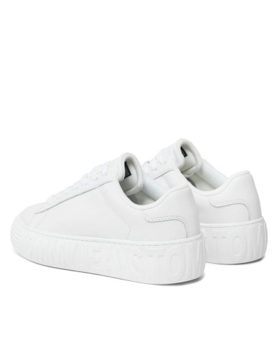 DEPORTIVO TOMMY JEANS WOMAN LEATHER CUPSOLE ESSENTIAL WHITE