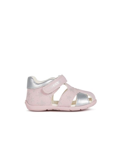 SANDALIA B ELTHAN G. A TEJIDO/SINTETICO PINK/SILVER VELCRO