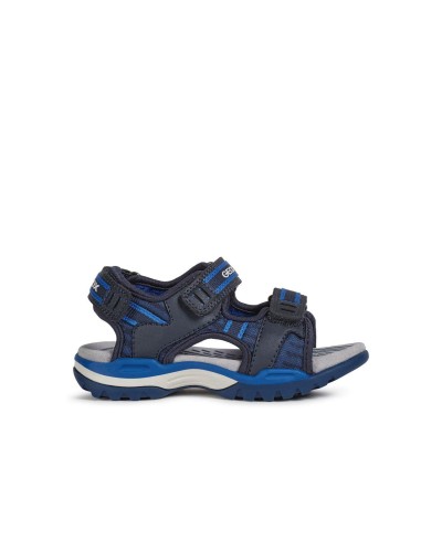 SANDALIA J BOREALIS B. D CUERO/TEJIDO NAVY/ROYAL VELCROS