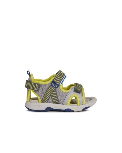 SANDALIA AGUA B S.MULTY B. B MATERIAL HIDRÓFOGO TEXTIL/SINTETICO GREY/LIME GREEN VELCROS