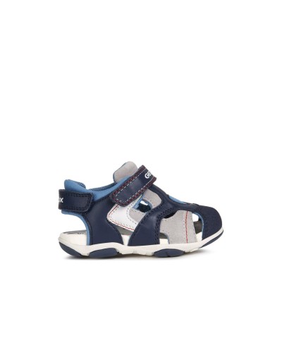 SANDALIA B S.AGASIM B. B CUERO/TEXTIL NAVY/DK SKY VELCROS