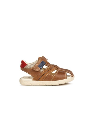 SANDALIA B S.ALUL B. A PIEL CARAMEL VELCRO