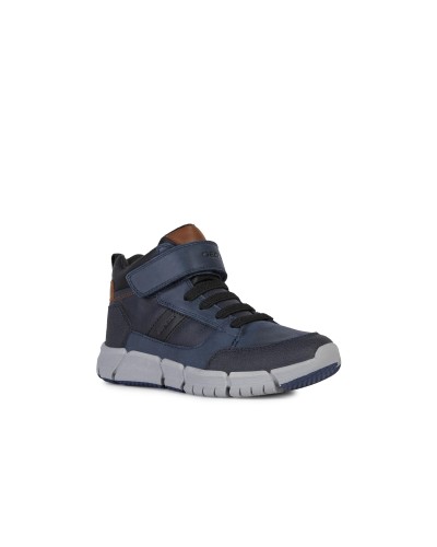 BOTIN ADEPORTIVADO J FLEXIPER BOY B PIEL/SINTETICO NAVY/BLACK