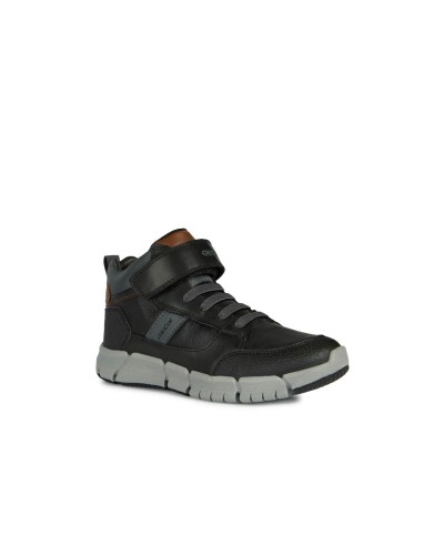 BOTIN ADEPORTIVADO J FLEXIPER BOY B PIEL/SINTETICO BLACK/GREY