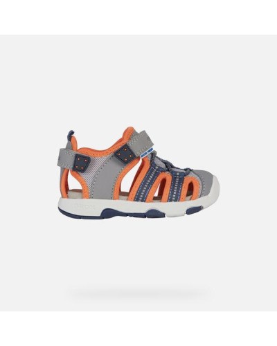 SANDALIA AGUA B SANDAL MULTI BOY B PIEL/SINTETICO GREY/FLUOR ORANGE