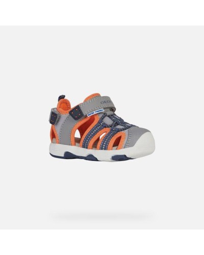 SANDALIA AGUA B SANDAL MULTI BOY B PIEL/SINTETICO GREY/FLUOR ORANGE