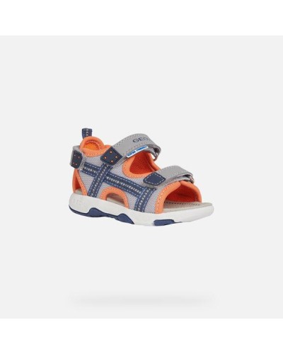 SANDALIA AGUA B SANDAL MULTY BOY A. PIEL/SINTETICO GREY/FLUOR ORANGE