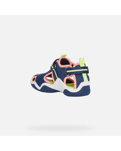 SANDALIA AGUA J WADER GIRL A TEJIDO/SINTETICO NAVY/FLUOR FUCSIA