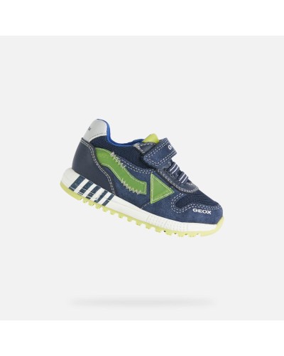 DEPORTIVO CASUAL SPORT B ALBEN B. A 40% PIEL BOVINO 30% SINTÉTICO 30% MALLA POLIÉSTER SUELA CAUCHO NAVY/FLUO YELLOW