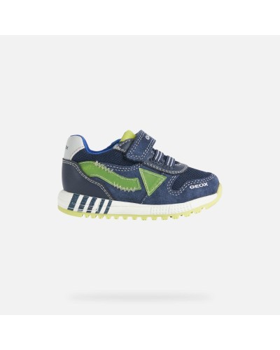 DEPORTIVO CASUAL SPORT B ALBEN B. A 40% PIEL BOVINO 30% SINTÉTICO 30% MALLA POLIÉSTER SUELA CAUCHO NAVY/FLUO YELLOW