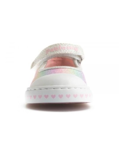 MERCEDES LONA LINO GLITTER BLANCO GOMA ROSA/LILA/BLANCO