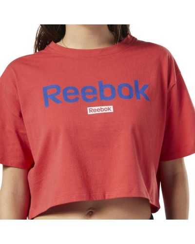 CAMISETA MANGA CORTA LINEAR LOGO CROP 100% ALGODÓN REBEL RED