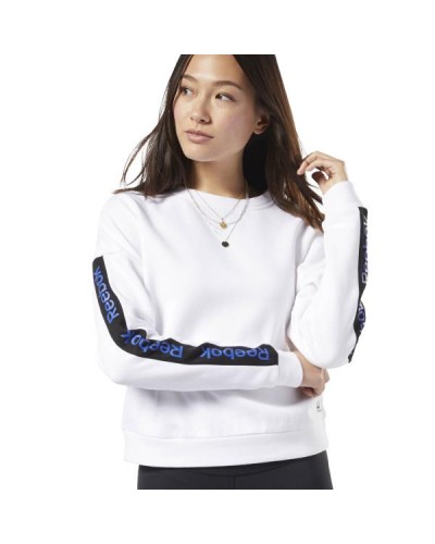 SUDADERA LINEAR LOGO CREW 70% ALGODÓN 30% POLYESTER WHITE