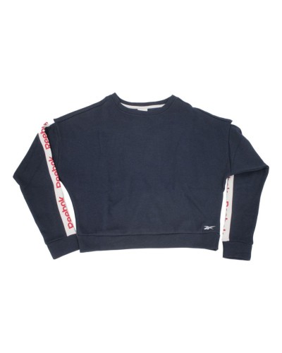 SUDADERA TRAINING LINEAR LOGO CREW MARINO