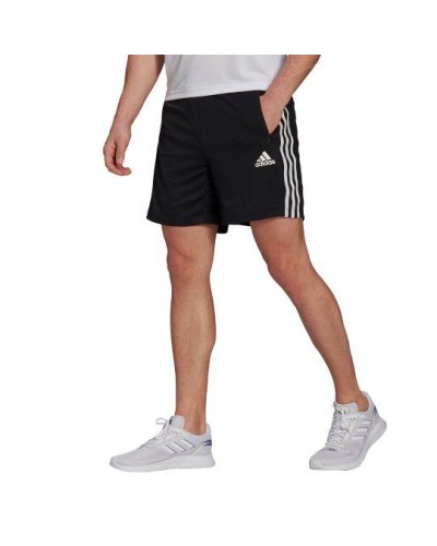 PANTALON CORTO D2M 3-STRIPES SHORT 100% rec polyester black/white