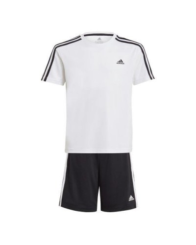 CONJUNTO CORTO ADIDAS BOYS B 3S T-SHIRT AND SHORTS 100% rec polyester white/black