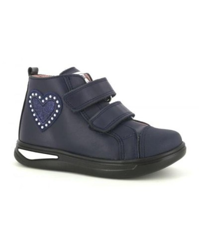 BOTA NIÑA VELCRO PIEL SEDA COLOR NAVY