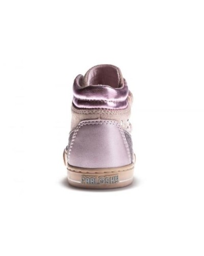 BOTA NIÑA VELCRO PIEL GLITTER MICROFIBRA ROSE