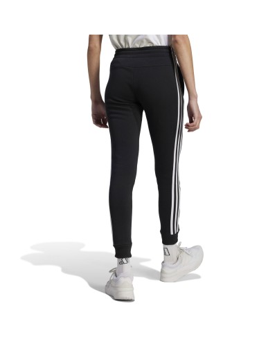 PANTALÓN LARGO ESSENTIALS 3-STRIPES FLEECE PANT BLACK / WHITE