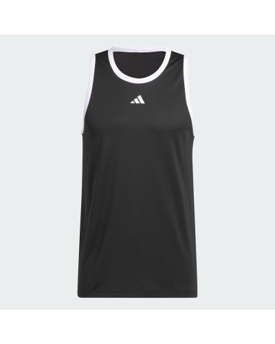 CAMISETA TIRANTES ADIDAS BASKETBALL 3-STRIPES TANK NEGRO / BLANCO