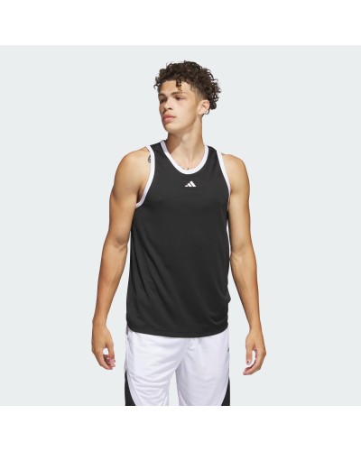 CAMISETA TIRANTES ADIDAS BASKETBALL 3-STRIPES TANK NEGRO / BLANCO