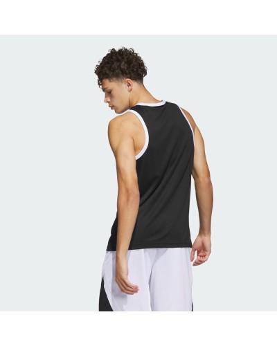 CAMISETA TIRANTES ADIDAS BASKETBALL 3-STRIPES TANK NEGRO / BLANCO