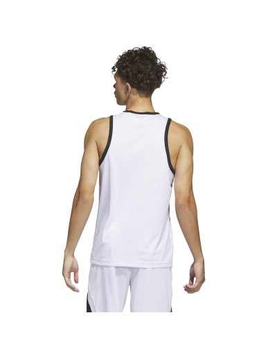 CAMISETA TIRANTES ADIDAS BASKETBALL 3-STRIPES TANK BLANCO / NEGRO