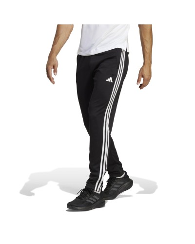 PANTALON LARGO TRAIN ESSENTIALS TRAINING 3 BANDAS NEGRO / BLANCO