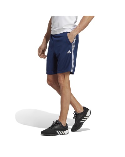 PANTALÓN CORTO TRAIN ESSENTIALS PIQUÉ TRAINING 3 BANDAS DARK BLUE / WHITE