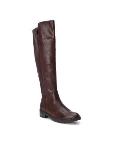 BOTA ALTA PIEL COMBINADO CREMALLERA MARRON