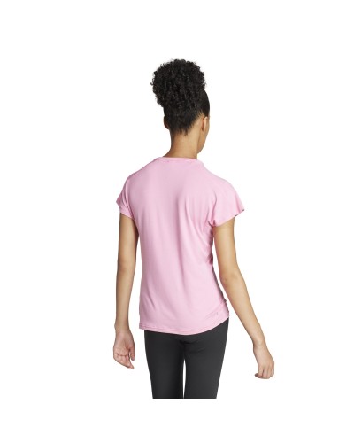 CAMISETA MANGA CORTA AEROREADY TRAIN ESSENTIALS MINIMAL BRANDING V-NECK T-SHIRT BLISS PINK