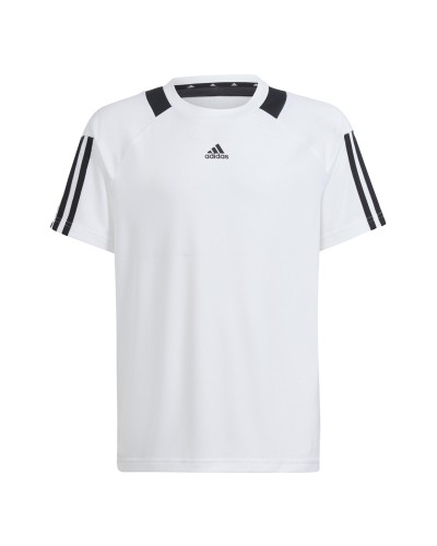 CAMISETA MANGA CORTA ADIDAS JUNIOR SERENO T-SHIRT AEROREADY BLANCO / NEGRO