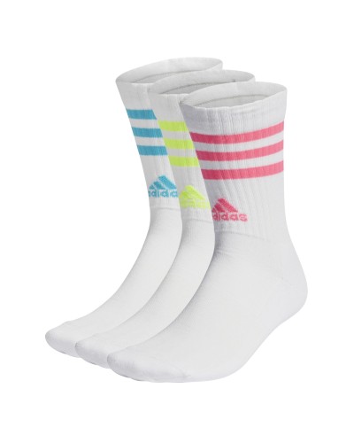 CALCETINES CLÁSICOS CUSHIONED 3 BANDAS WHITE / LUCID CYAN / LUCID LEMON / LUCID PINK