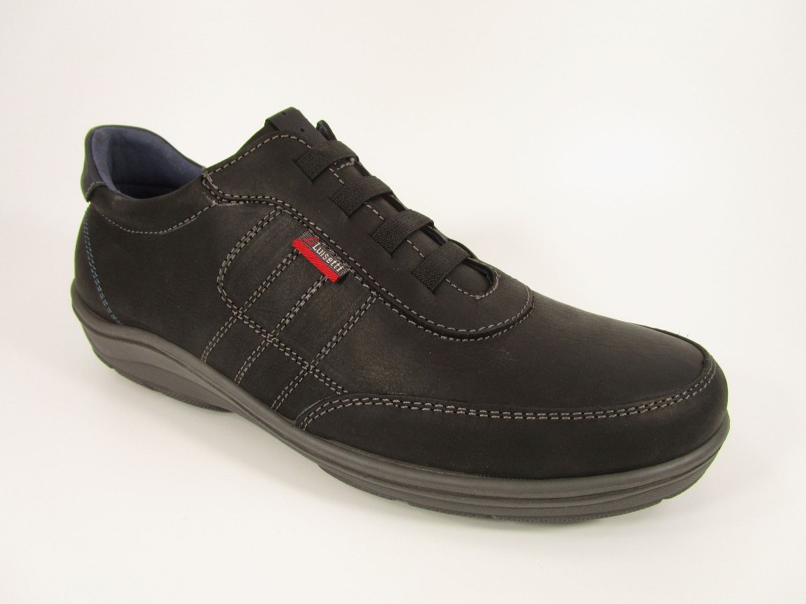 ZAPATO PIEL GRASO NEGRO GOMA ELSTICA