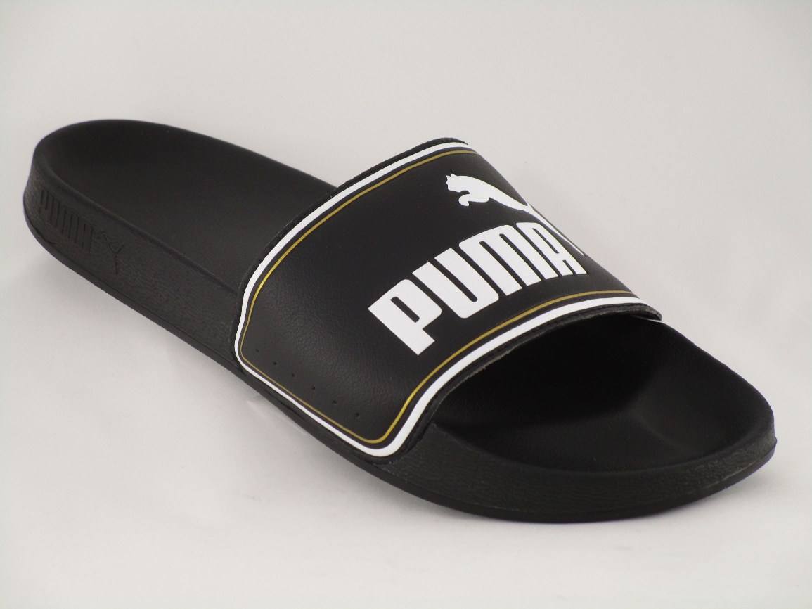 PALA PISCINA  LEADCAT FTR PUMA SYNTHETIC LEATHER BLACK-PUMA TEAM GOLD