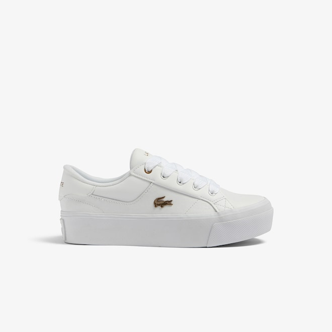 DEPORTIVO WOMENS LACOSTE ZIANE PLATFORM LEATHER SNEAKERS WHITE / WHITE