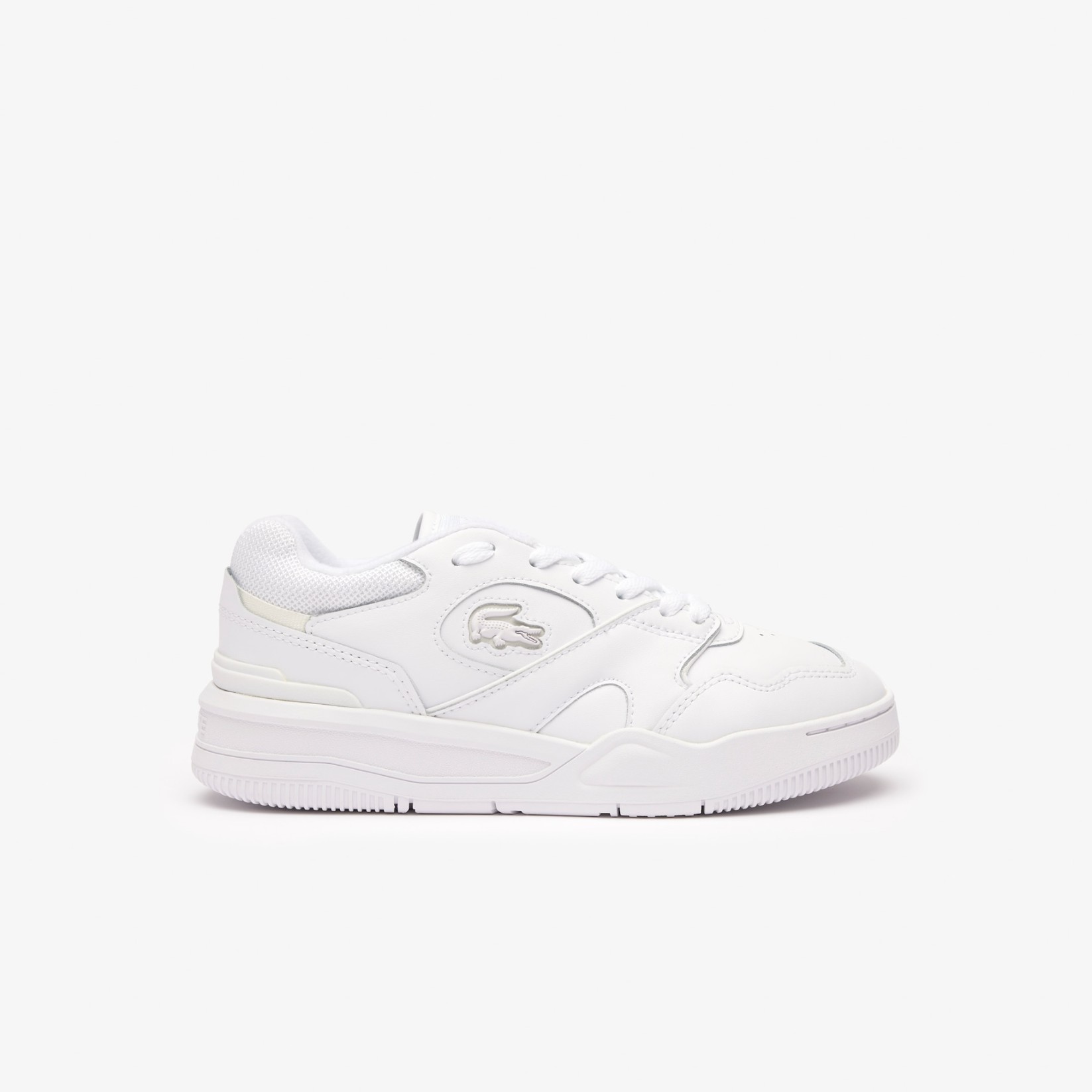 DEPORTIVO WOMENS LACOSTE LINESHOT LEATHER TONAL SNEAKERS WHITE / WHITE