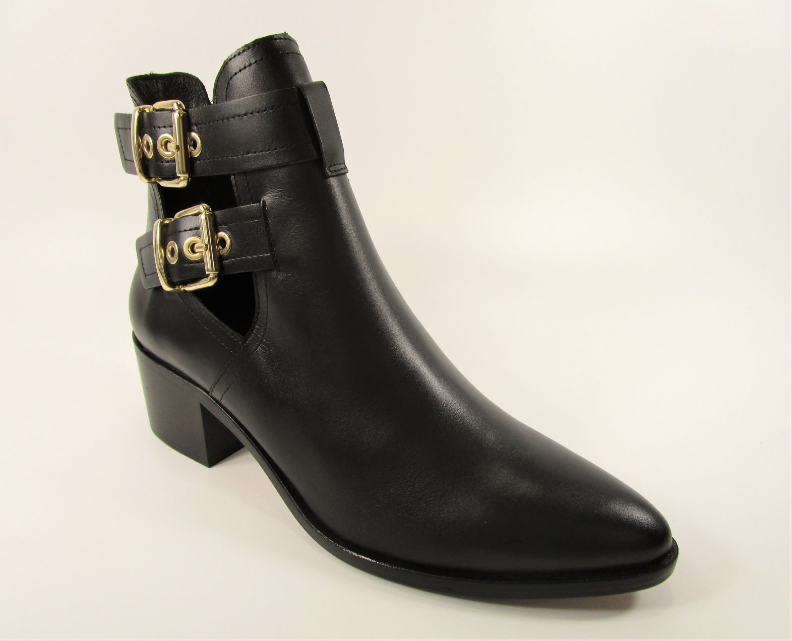 BOTIN TACON MEDIO ZINNIA PIEL BLACK