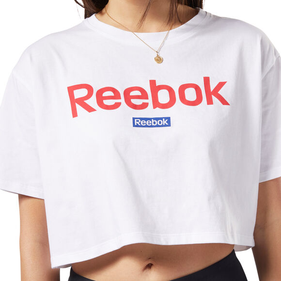 CAMISETA MANGA CORTA LINEAR LOGO CROP 100% ALGODN WHITE