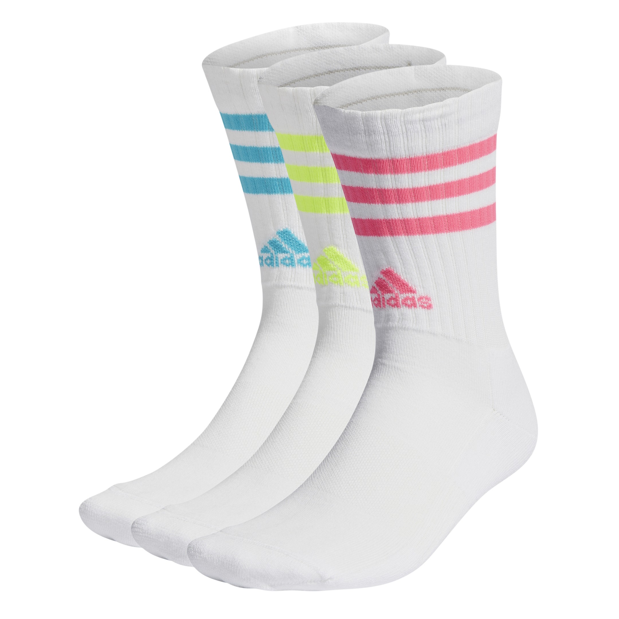 CALCETINES CLSICOS CUSHIONED 3 BANDAS WHITE / LUCID CYAN / LUCID LEMON / LUCID PINK