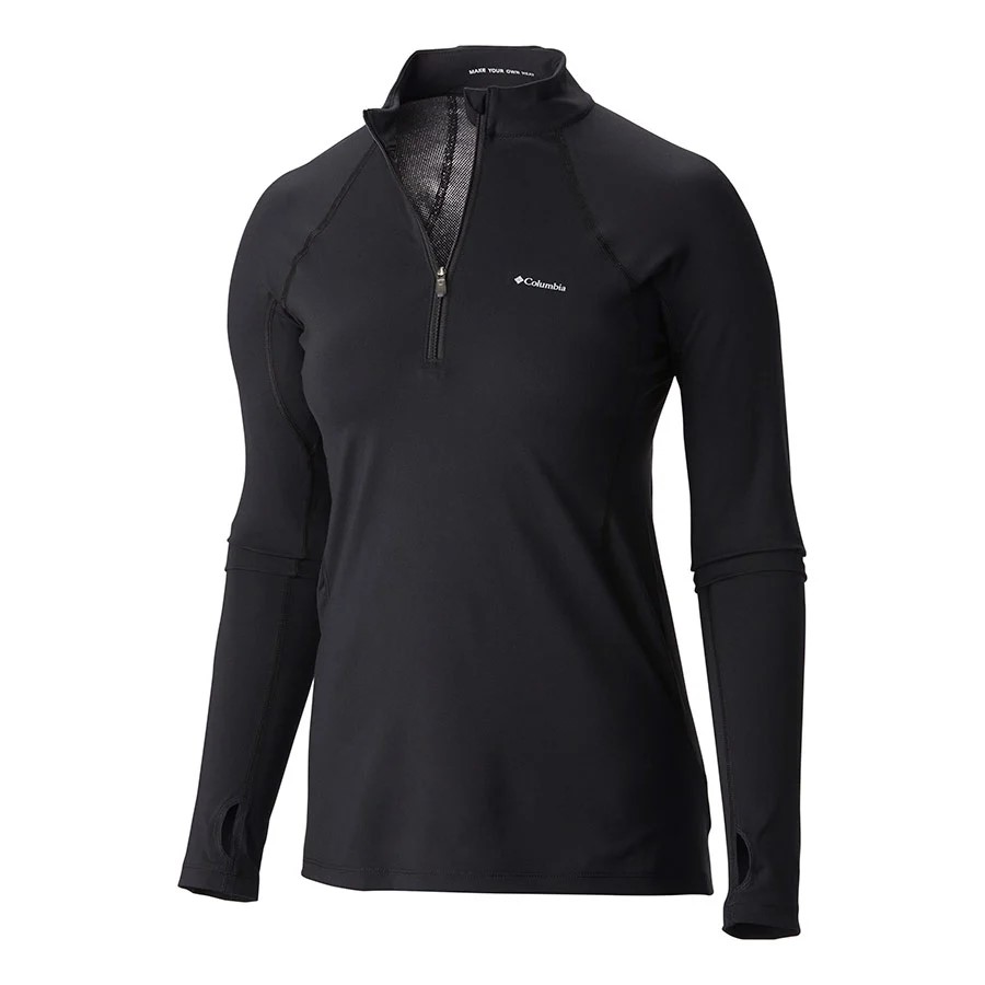 JERSEY MIDWEIGHT STRETCH LONG SLEEVE HALF ZIP FEATURES Omni-HEAT Omni-WICK FABRICS 85% polyester / 15% elastane