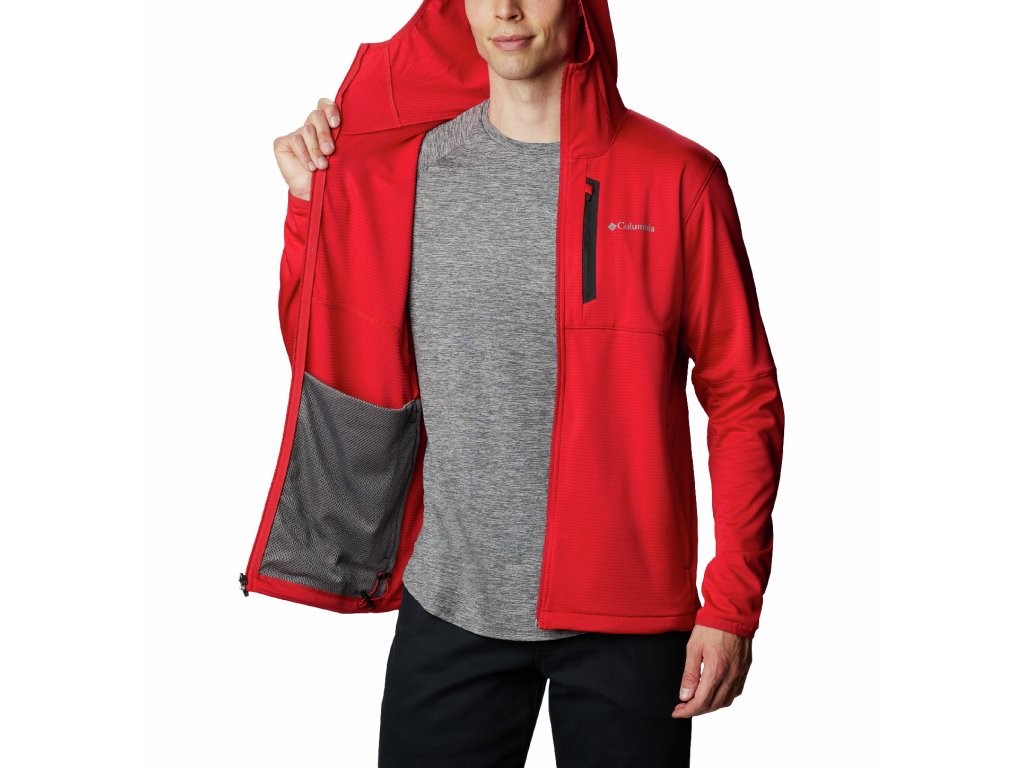 CHAQUETA TECH TRAIL FULL ZIP HOODIE FEATURES Omni-SHADE Omni-WICK FABRICS 100% polyester RED