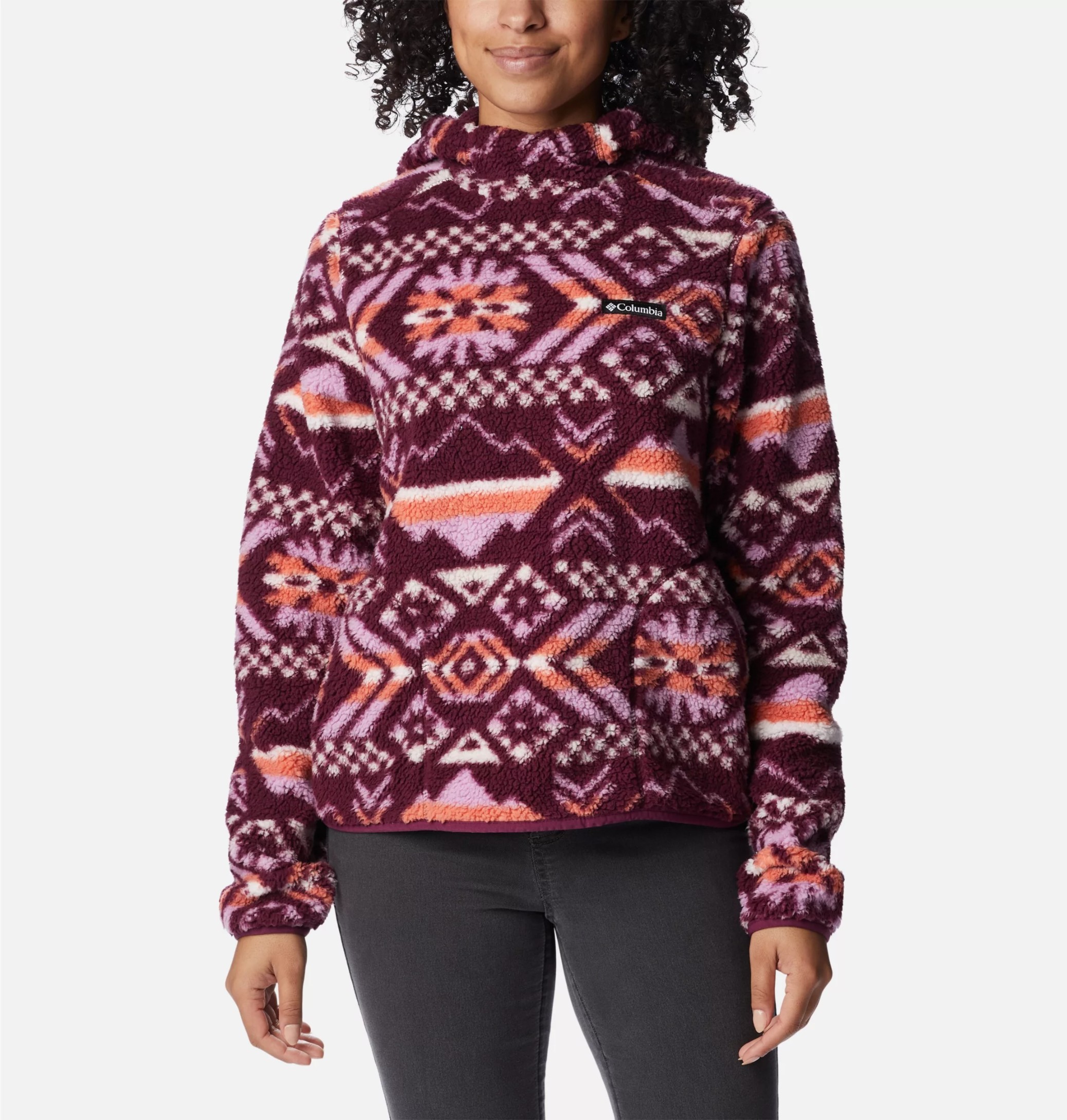 FORRO POLAR CAPUCHA WEST BEND HOODIE MARIONBERRY CHECKERED PEAKS